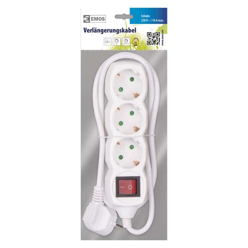 PODALJŠEK ELEKTRIČNI 1.5M/3V STIKALO